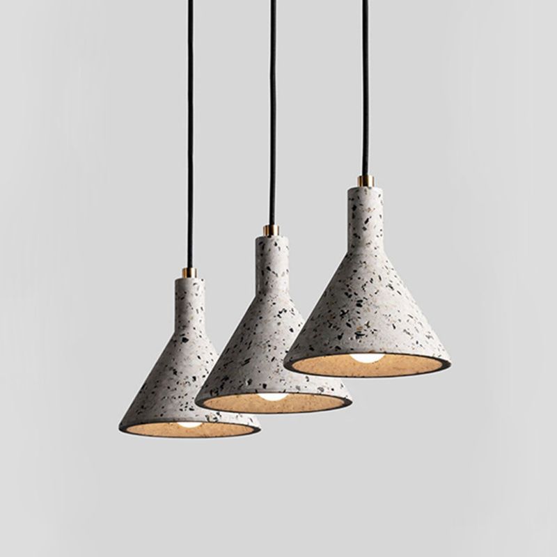 Entonnoir pendentif léger simplicité terrazzo single-bulb salle de salle suspension luminaire