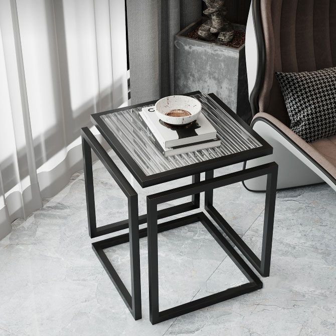 17.72" Tall Contemporary Style Side End Table Metal Frame Sofa Side Accent Table