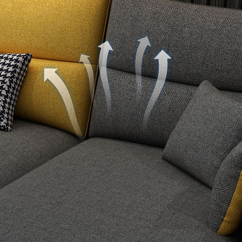 Modern Pillow Top Arm Sectional with Removable Cushions for Living Room