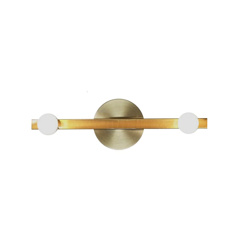 Metallische lineare Waschtischleuchte minimalistische 2 Lampenmauerwandmontierte Lampenmontage in Gold