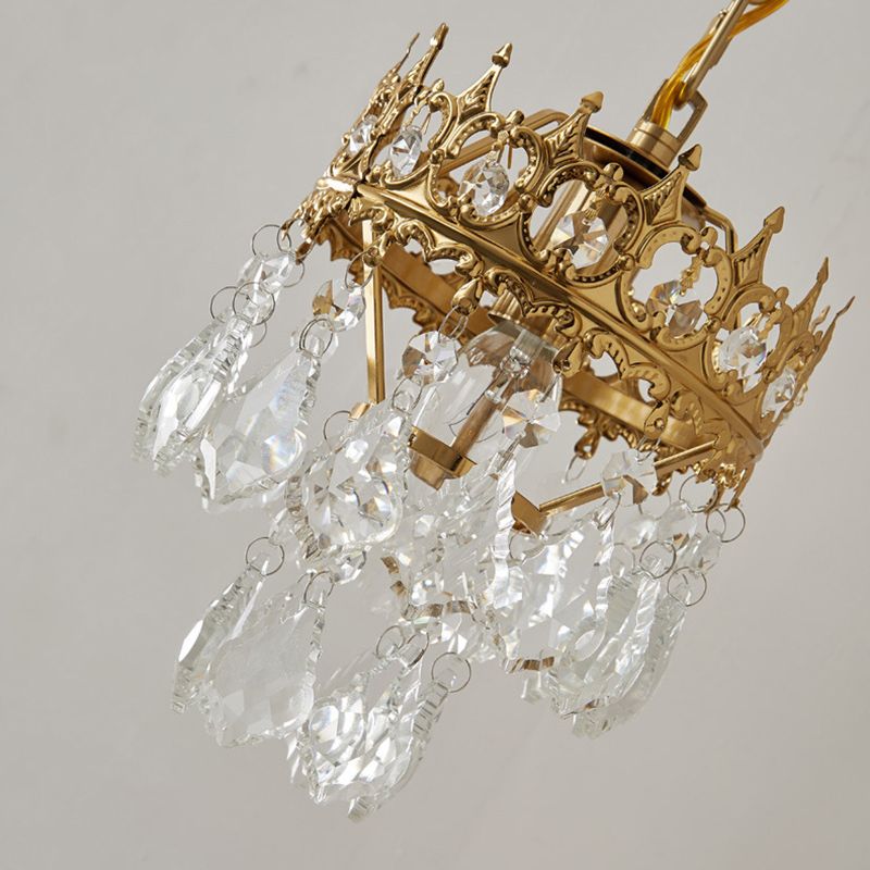 Crystal Hanging Wall Sconce in Modern Unique Style Wrought Iron Wall Lamp for Interior Spaces