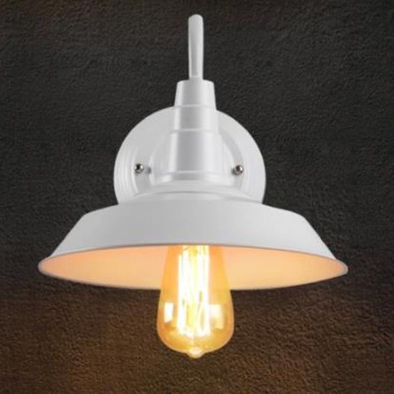 Warehouse Shade Metal Wall Light Fixture American Industrial Style 1 Light Sconces