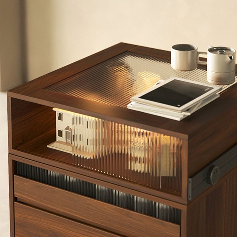Contemporary Brown Walnut Kitchen Island Table for Dining Room