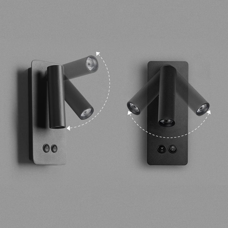 Aluminium -LED -Lesen Wandleuchten im modernen präzisen Stil schmiedeeisernen rechteckigen Wandlicht mit Acrylschatten