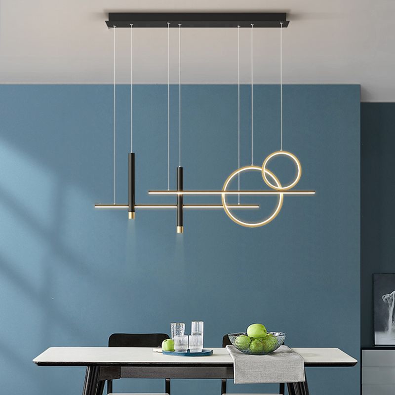 Wrought Iron LED Island Pendant Light in Modern Creative Style Silica Gel Ceiling Light for Dining Room