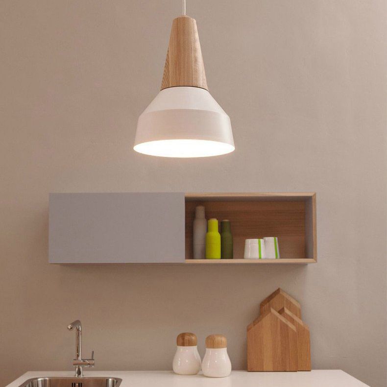 Trota in legno in metallo Trota sospesa a sospensione Simplicità Simplicità Apparecchio di illuminazione a sospensione per camera da letto