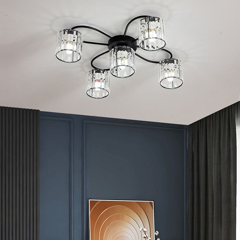 Contemporary Flush Light Fixture Glass Flush Mount Lights for Living Room