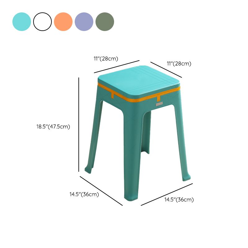 Glam Indoor-Outdoor Backless Dining Chair Plastic Stackable Side Chair