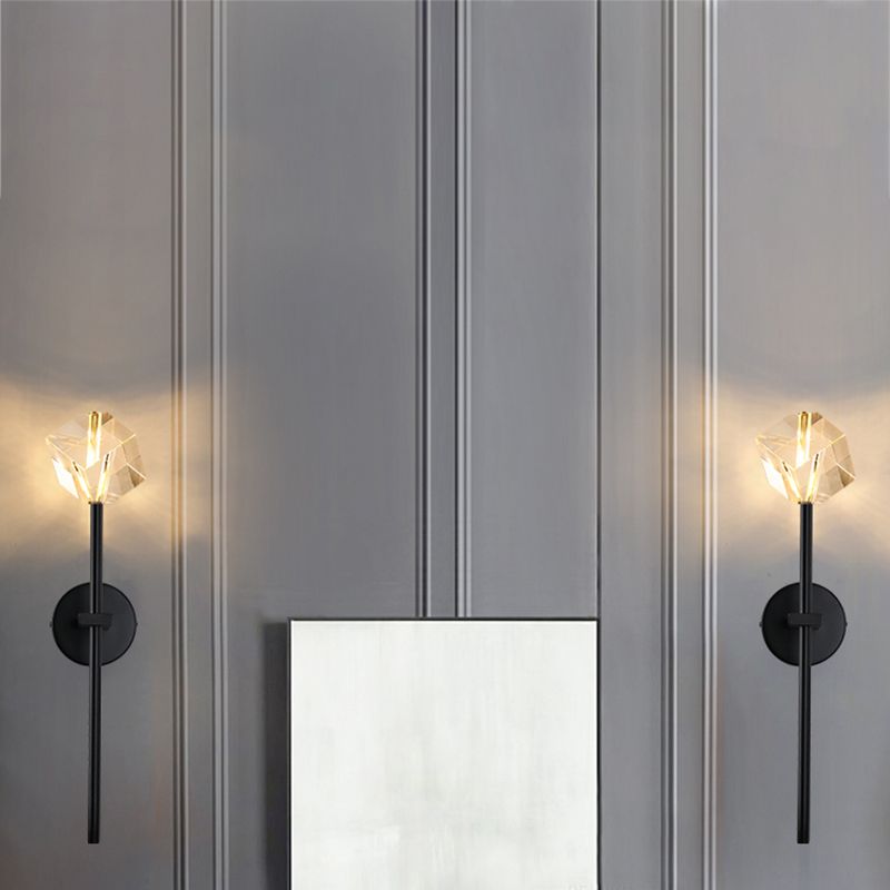 1 Light Wall Sconce Postmodern Style Crystal Wall Lighting for Living Room