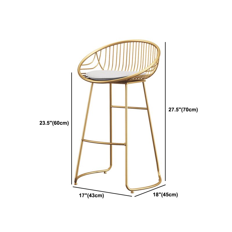 Scandinavian Upholstered Bar Stools for Home Bucket Stools with Metal Base