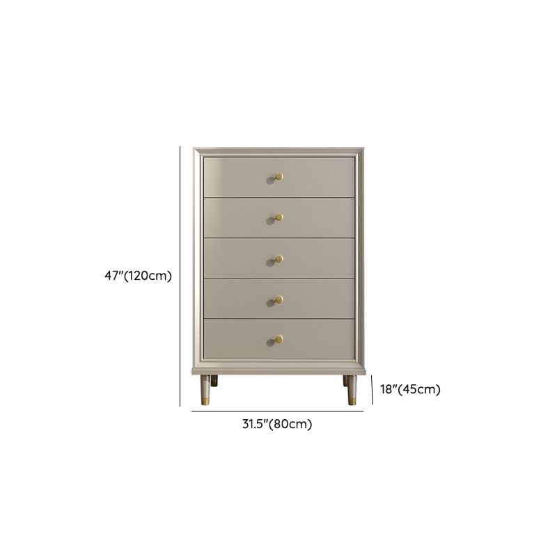 Glam Champagne Color Storage Chest with Soft-Close Drawers for Home