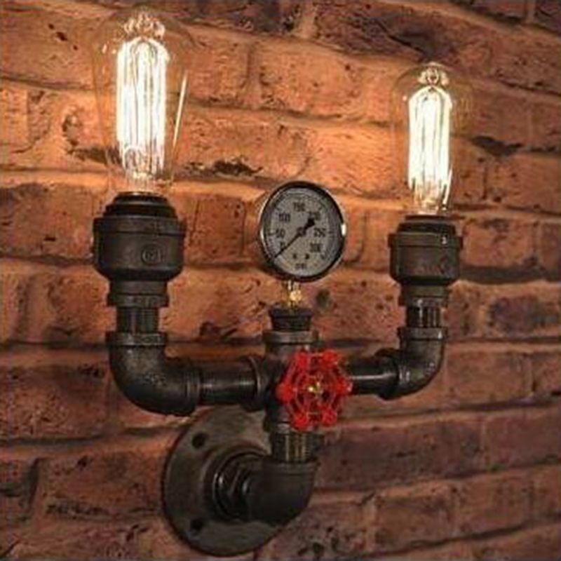 Pressure Gauge Restaurant Wall Lamp Lighting Industrial Style Metal Wall Sconce Lighting