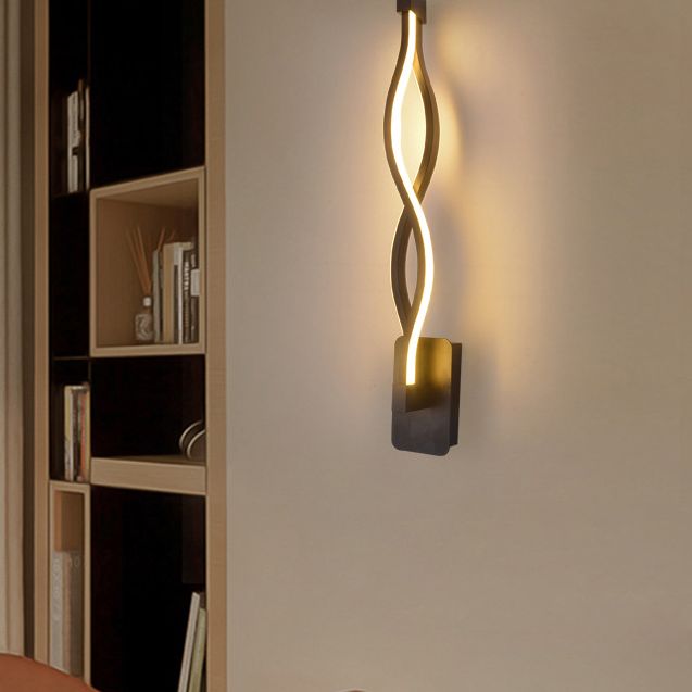 Twist Sconce Light Fixture Modern Minimalist Style Plastic Sconces for Living Room