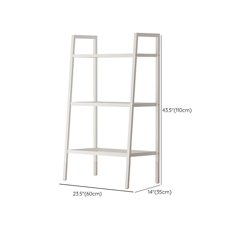 Scandinavian Open Back Bookshelf Ladder Metal Bookcase with Shelves