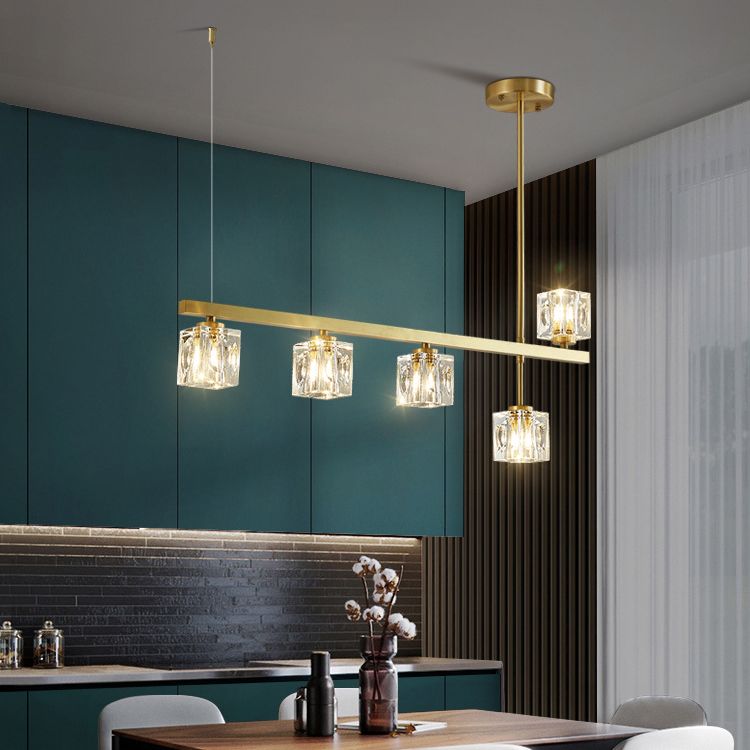 Contemporary 4/5/6-Light Golden Kitchen Island Lighting LED Ceiling Light