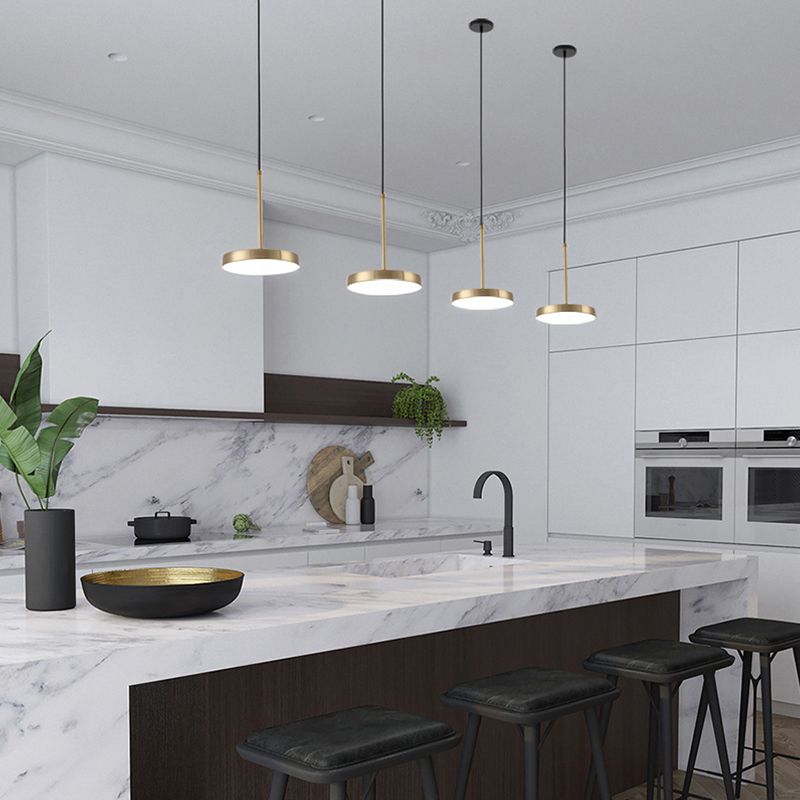 Nordic Simple Hanging Ceiling Light Circular Metal LED Hanging Light Fixtures for Restaurant