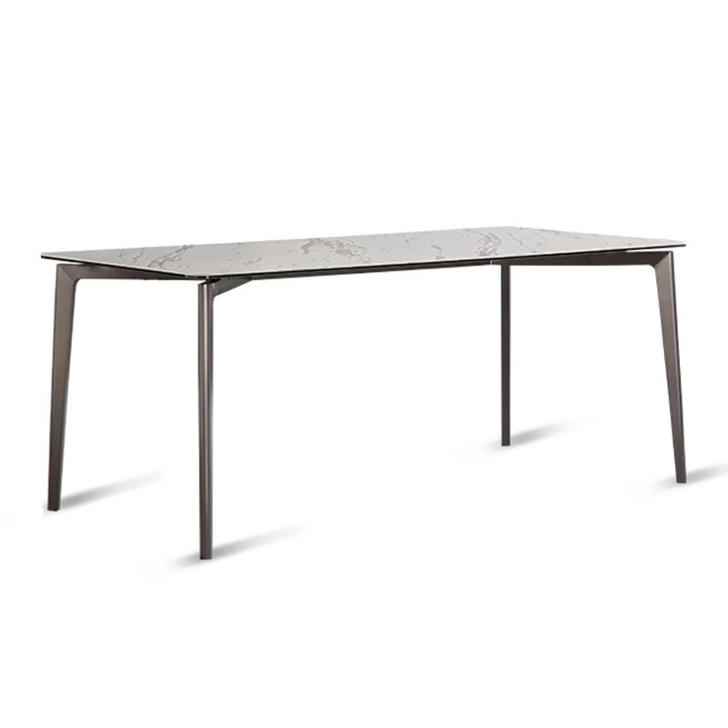 Mesa de comedor de piedra sinterizada, mesa rectangular de 4 patas de estilo lujoso para el hogar