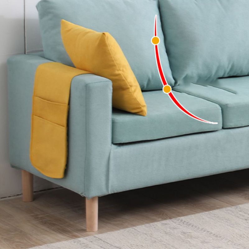 Modern Square Arm Standard Sofa Wooden Settee for Living Room