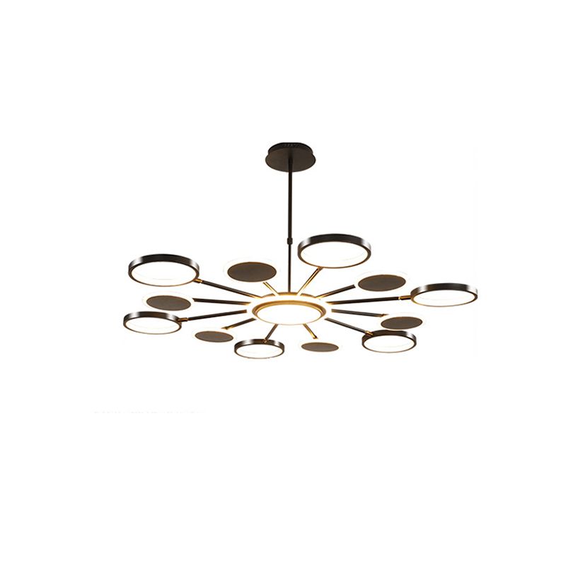 Nordic Style LED Hanging Light Fixture Circles Hanging Chandelier with Metal Shade