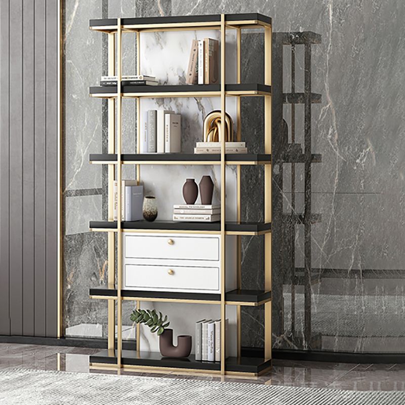 Engineered Wood Glam Bookcase Standard Closed Back Bookshelf