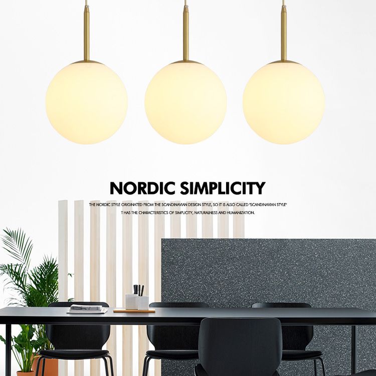 Modern Minimalist Design Lampada sospesa a sospensione Bianco Glass Glass Luce a sospensione per sala da pranzo Tavolo