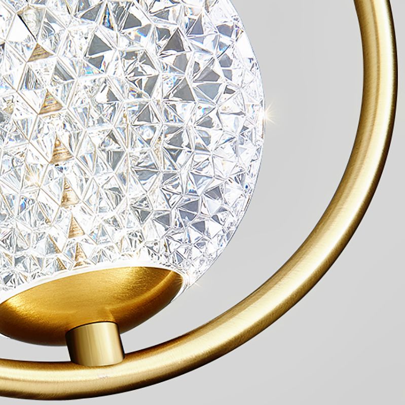 Pendre en forme de laiton Round Light Minimaliste LED Metal Suspension Light