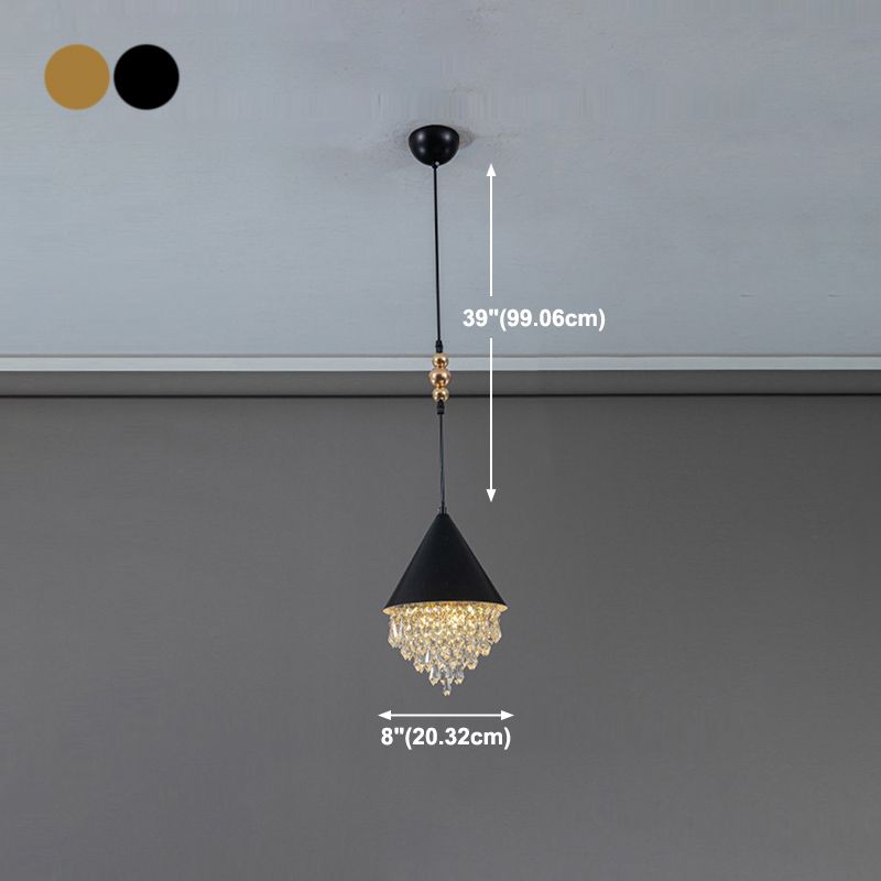 Multi Lights Geometric Suspension Pendant Modern Style Crystal Down Lighting