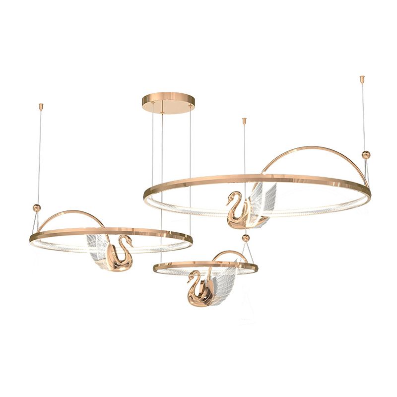 Gelaagde metalen cirkel plafond hanger hedendaagse plafondverlichting armaturen