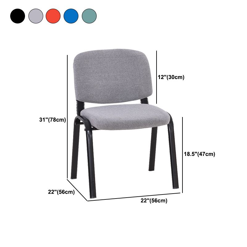 Modern Armless Upholstered Office Chair Fabric Swivel Office Chair