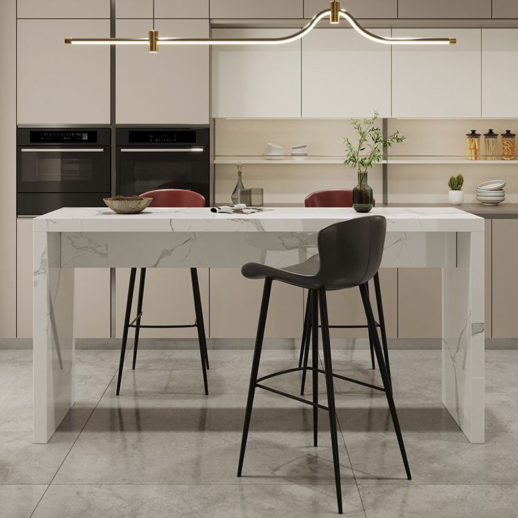 Contemporary Living Room Rectangle Double pedestal Bar Dining Table