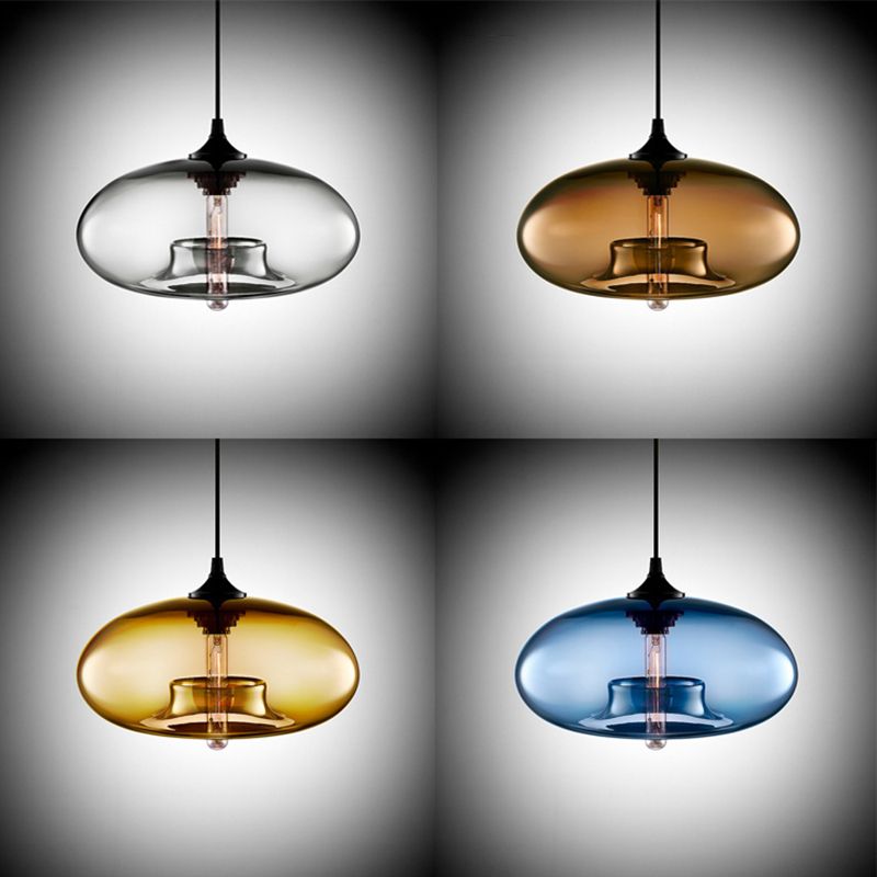 Urn Shape Ceiling Lamp Modern Simple Style Iron 1 Light Flush Mount with Glass Lampshade for Aisle