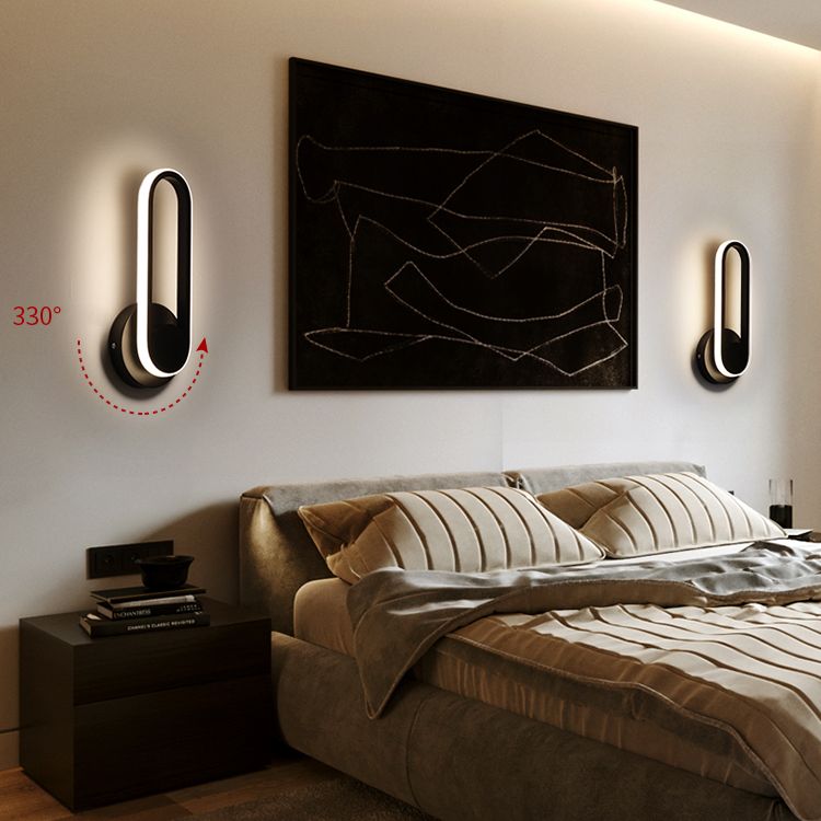 Silica Gel LED Rotable Pared Spliqu en estilo creativo moderno de hierro forjado Luz de pared oblonga para espacios interiores