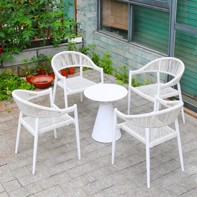 Tropical Rattan Armchair White UV Protective Dining Armchair