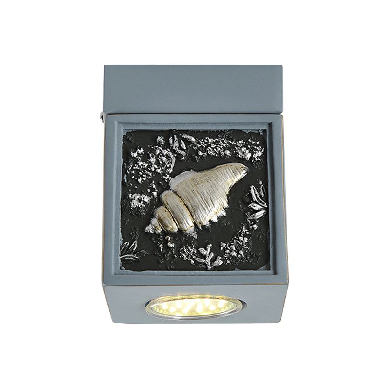 Corridoio cubico corridoio resina resina a 1 luci a filo illuminazione a filo con design a conchiglia in blu/azzurro