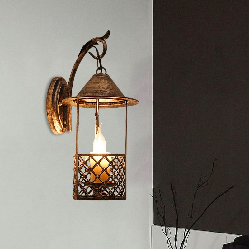 1 HEAD LANTERN SCONCE LUMIÈRE AVEC LA LAMPE DE MONNEMENTS MOUR MELLEMENT METAL METAL METAL STOCHESS sans flamme pour restaurant