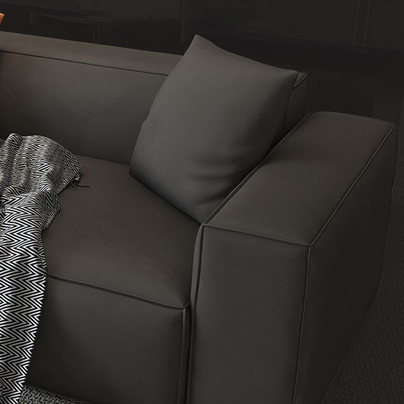 Square Armrest Latex Padded/light Grey Dark Grey/off-white/orange Sofa