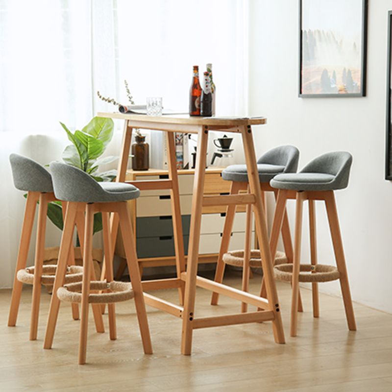 Barhocker mit Holzbeinen im skandinavischen Stil, Thekenhocker für Küchenbar, 1 Stück