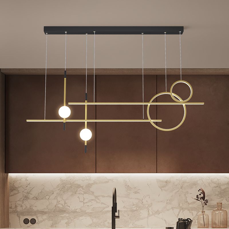 Zeitgenössische Insel Licht Geometrisches Metall 6 Lichter Island Lichter