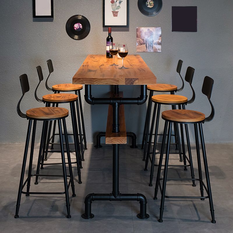 Solid Wood Bar Dining Table Contemporary Rectangle Counter Height Table