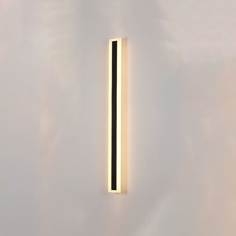 Black LED Wall Light in Modern Simplicity Metal Linear Wall Lamp with Acrylic Shade