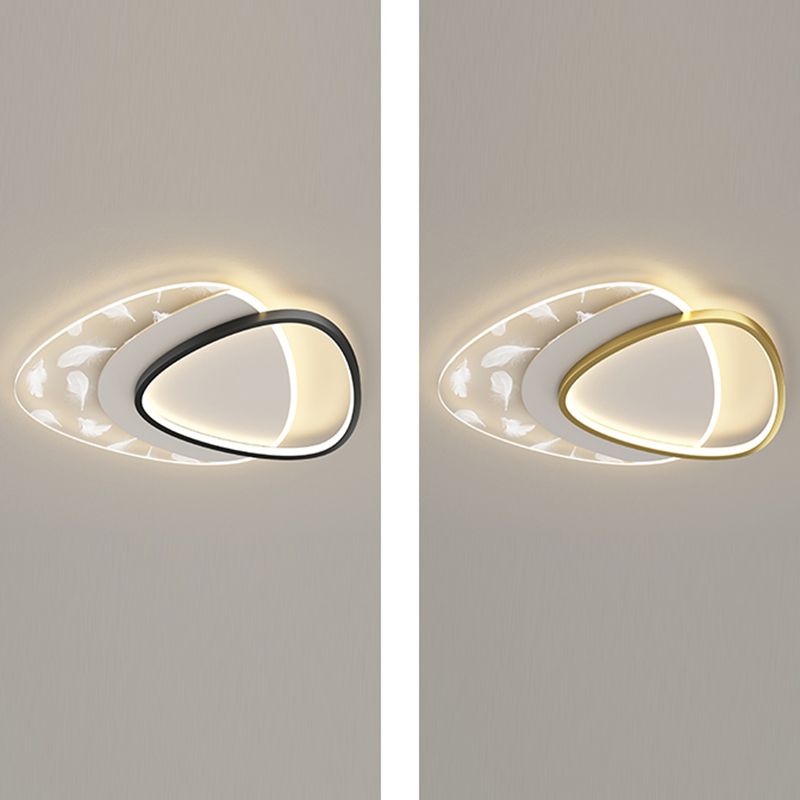 Plafonnier oblong en acrylique à montage encastré à LED en plumes à la mode moderne pour le salon