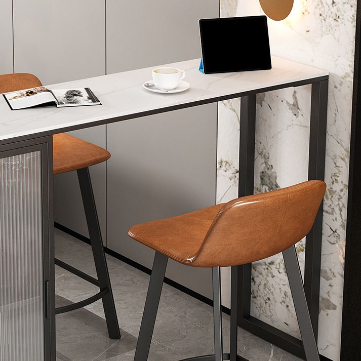 Modern Bar Table Set 1/2/3 Pieces Stone Rectangle Bar table with Upholstered Stools