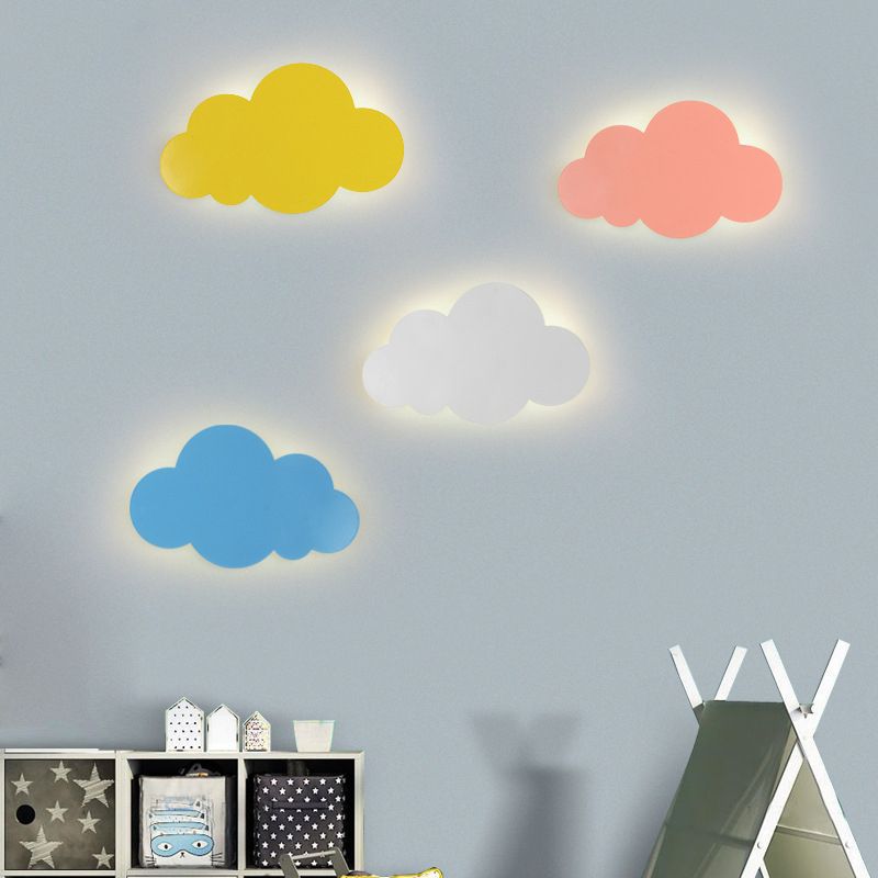 Kids Multicolor Wall Sconce Cloud Metal Wall Light Fixture for Bedroom