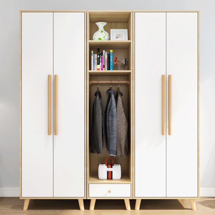 Contemporary Indoor Storage Cabinet Matte Finish Cabinet with Wooden Legs