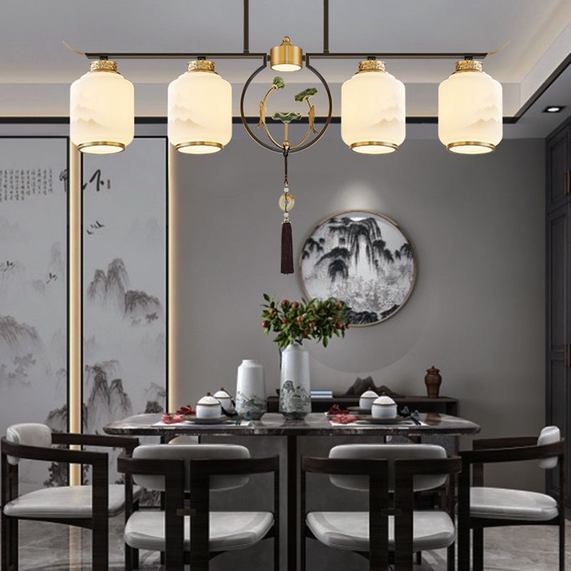 Cylinder Island Lighting Fixtures Contemporary Kitchen Island Lighting with Glass Shade