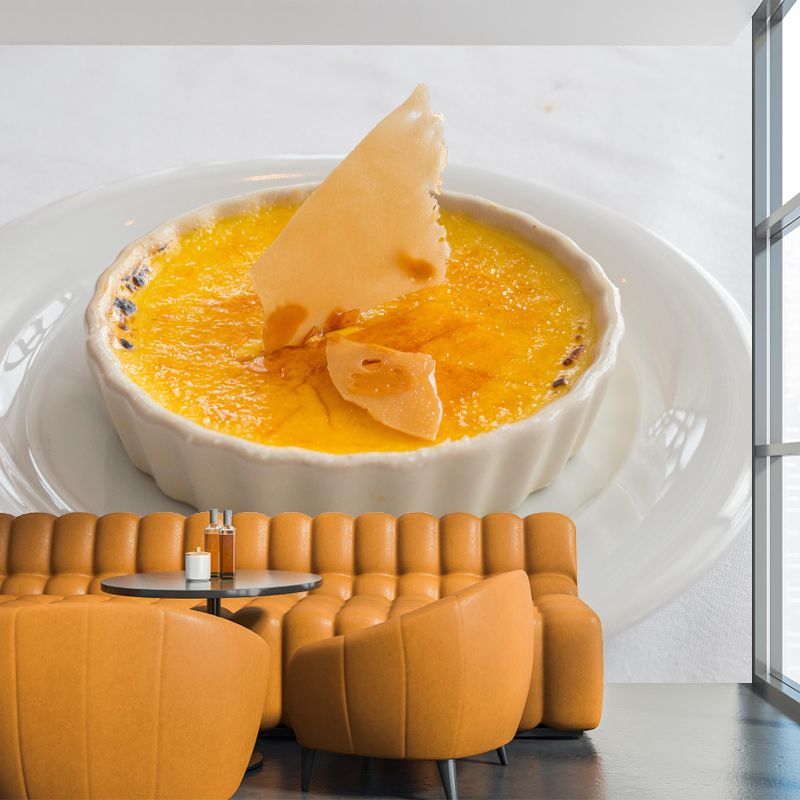 Customized Caramel Pudding Wall Mural Dessert Wallpaper Commerce Shop