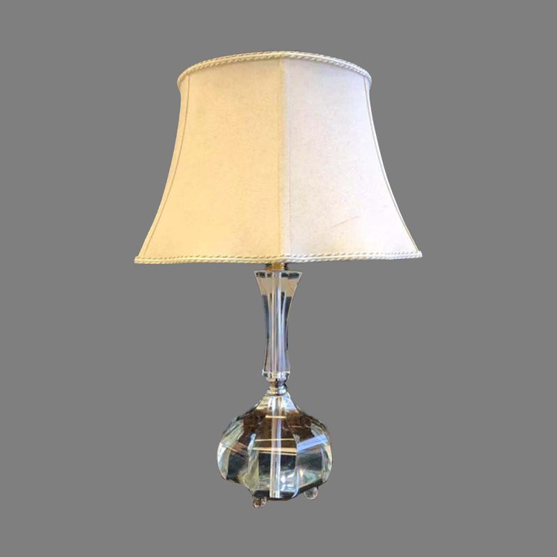 1 Glühbirnenschlafzimmer Lesen leichter Modernismus graue Nachttischlampe mit Glockenstoffschatten