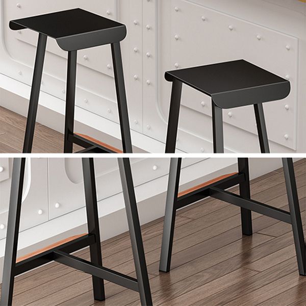 Modern Armless Backless Counter Stool Iron Cafe Bar Stool with Seat and Pedal