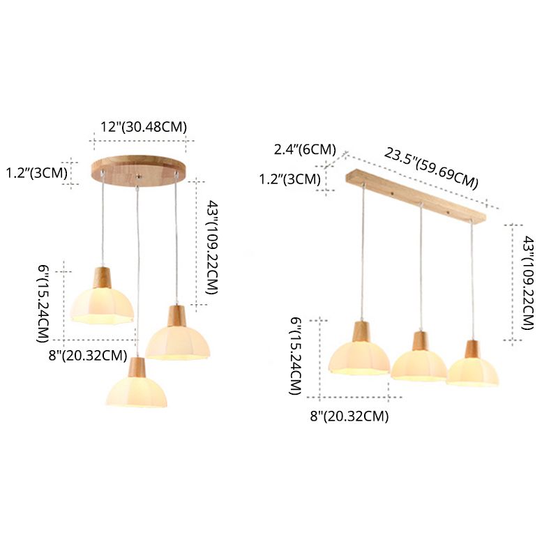 Noordse stijl cirkel hanglamp lamp armatuur houten eetkamer hanger plafondlicht