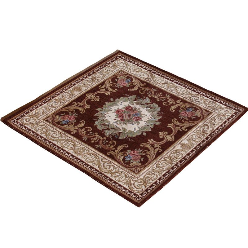 Victorian Style Foyer Rug Multi-Color Flower Print Rug Polypropylene Pet Friendly Anti-Slip Backing Washable Rug